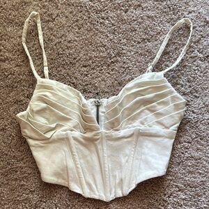 Princess Polly White Pleated Bodysuit